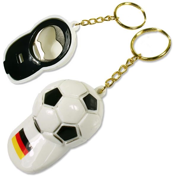 Schlüsselanhänger "Fussballcap" mit Öffner + Pfeife, 1 Stk, 6,8cm