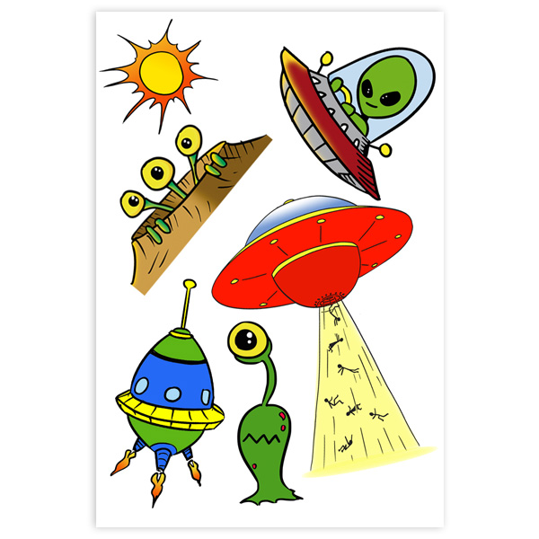 Tattoos Alien Party "Ufo", 1 Bogen