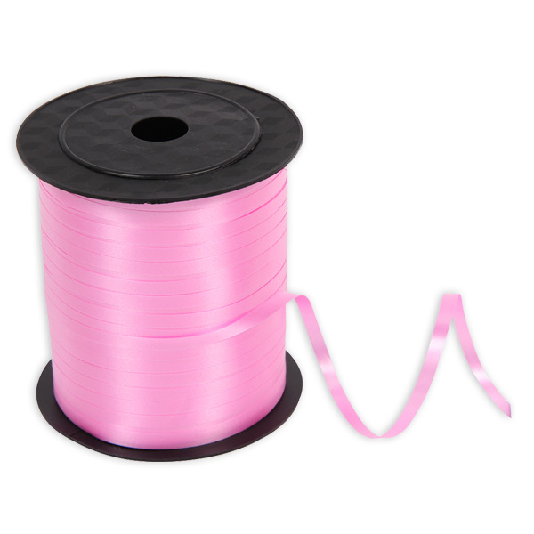 Geschenkband in rosa satiniert aus Kunststoff, 228 Meter auf Rolle