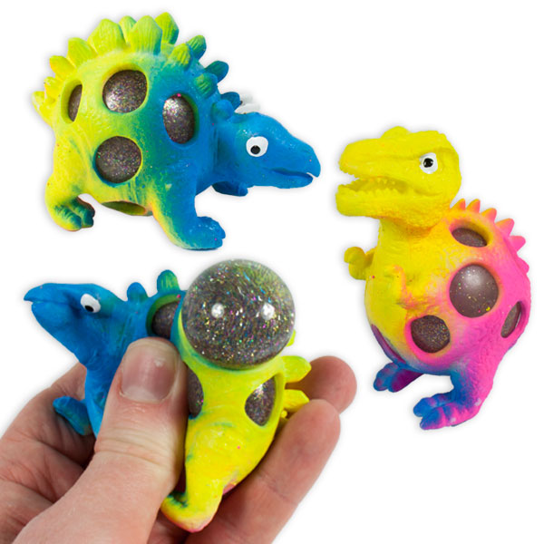 Bunter Squeeze-Dinosaurier, ca. 9 cm, verschiedene Farben u. Varianten