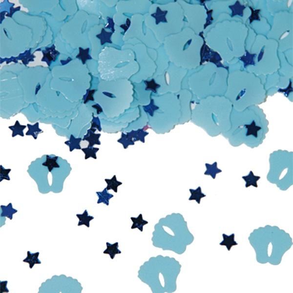 Konfetti als Babyfüße, 14 g, blau, Motivkonfetti zur Jungen-Geburt