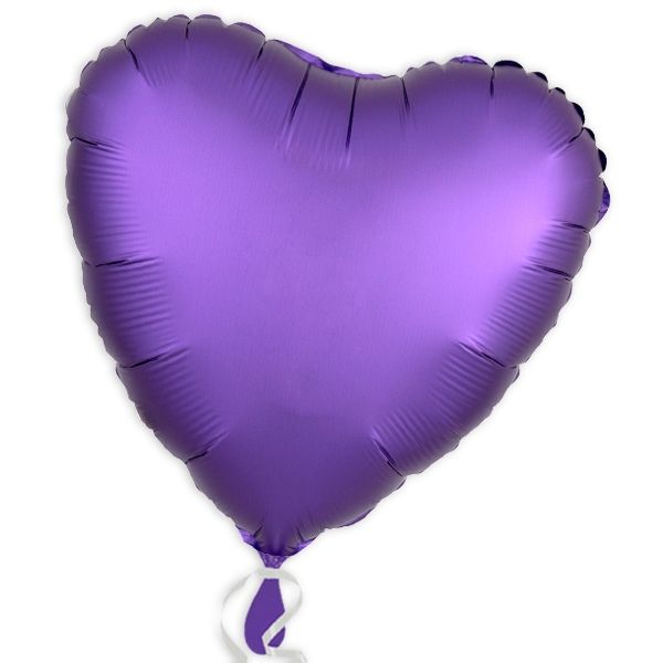 Folieballon Herz Satin Luxe Lila, 34 cm