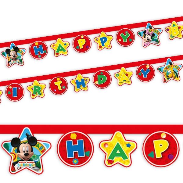 Mickey Maus Buchstabenkette, Happy Birthday, 2,1m