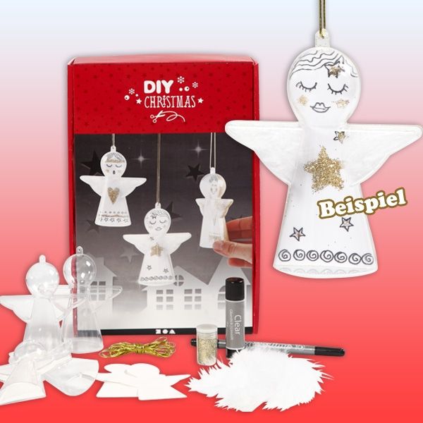 Weihnachts-Engel Bastelset, 16-tlg. für eigenen Weihnachtsschmuck