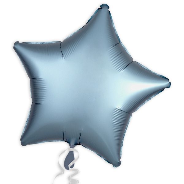 Folieballon Stern, Satin Luxe Stahl-Blau, 45 cm