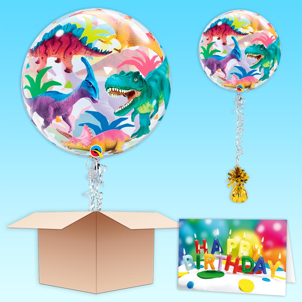 Dinosaurier, Bubble-Ballon im Karton