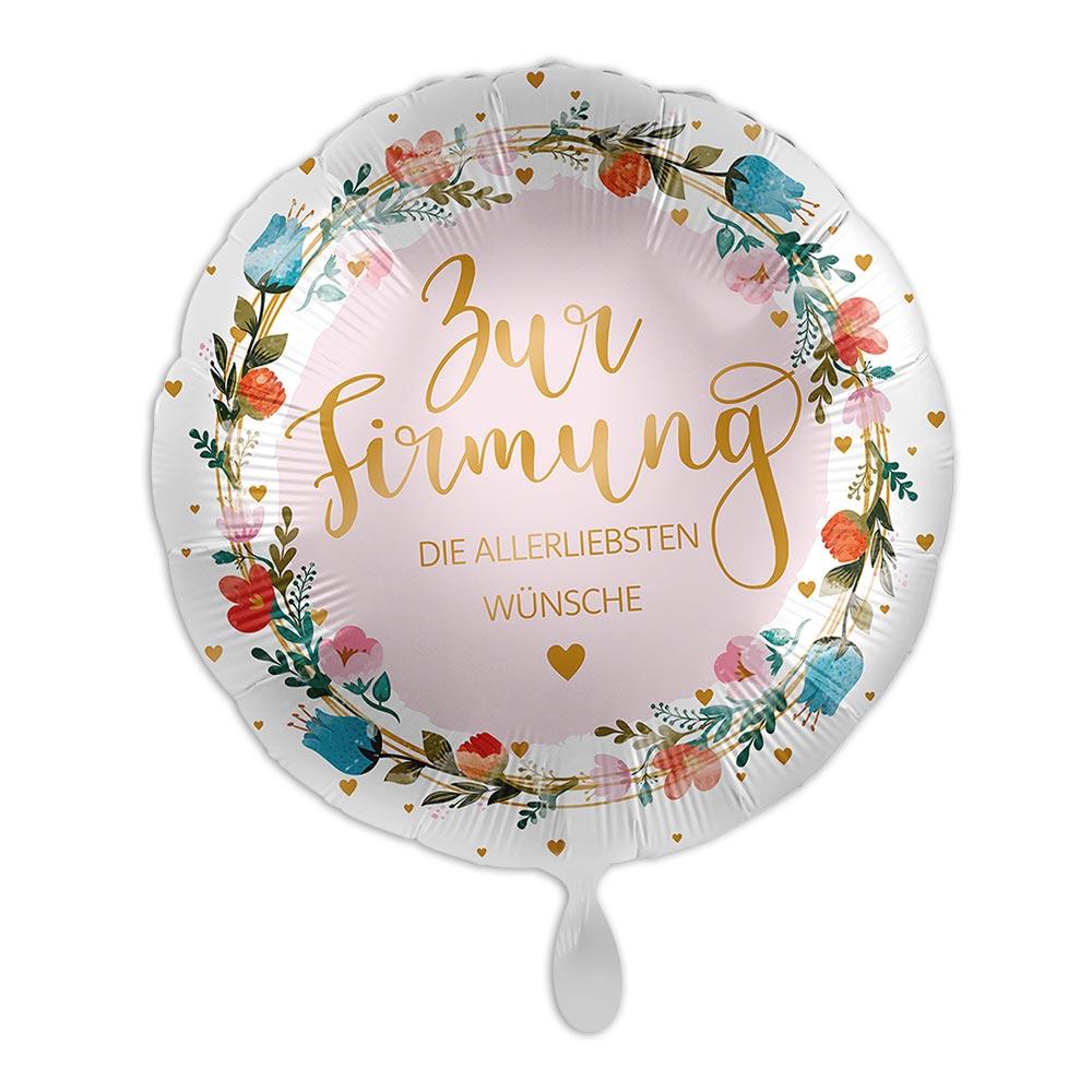 "Zur Firmung", Floral, Heliumballon rund Ø 34cm