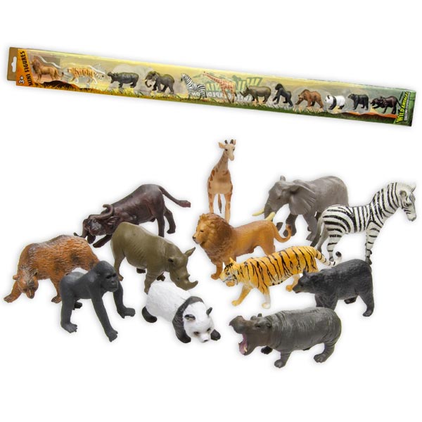 Wilde Tiere Spielfiguren im 12er Pack, ca. 5cm x 4cm