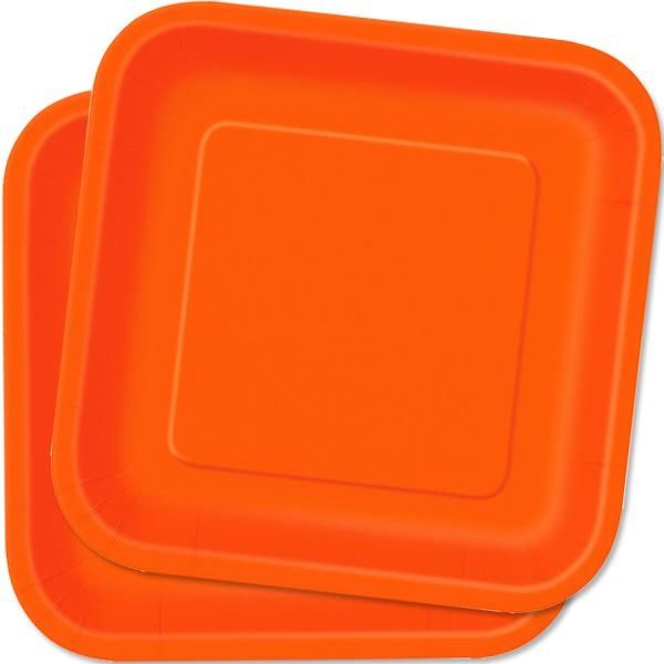 Teller quadratisch orange 14er, 22,9 cm