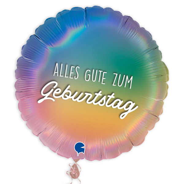 Folienballon Alles Gute zum Geburtstag, regenbogenfarben, Ø 35cm