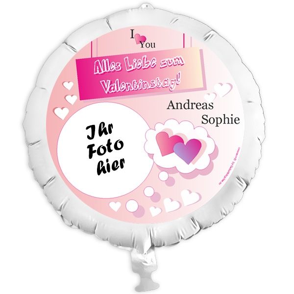 Geschenkballon mit Foto zum Valentinstag