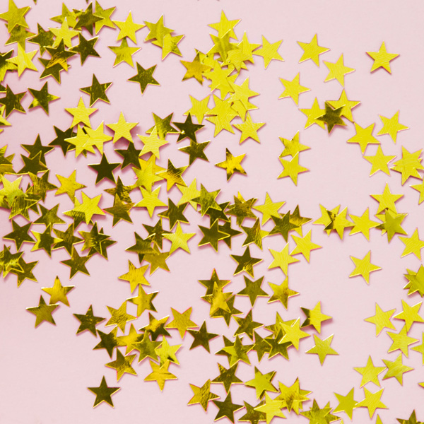 Sterne Konfetti in gold, 30g, Ø 10mm, Streudeko zur Taufe und Babyparty