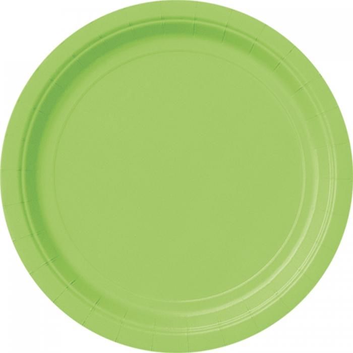 Pappteller einfarbig grasgrün, runde Partyteller im 8er Pack, 23 cm