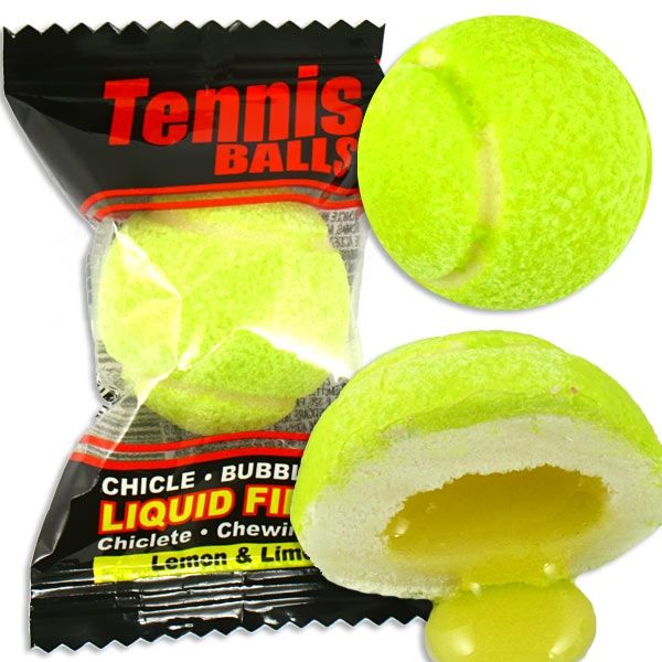 Kaugummi Tennisball, 3cm Durchmesser, Zitronen-Limettengeschmack