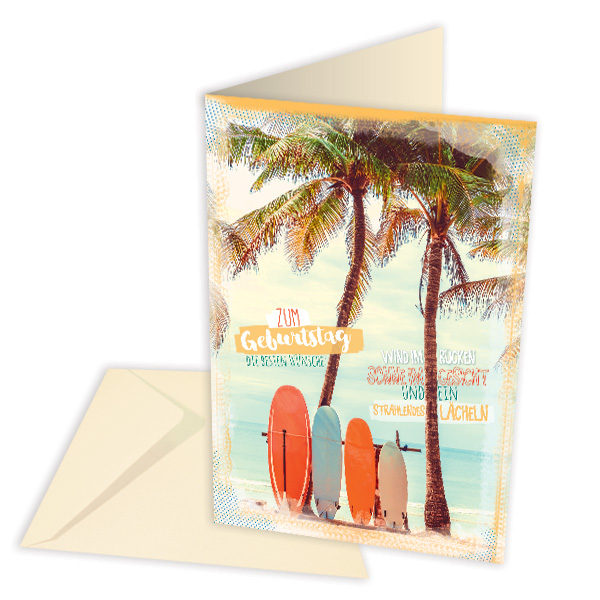 Geburtstagskarte Surfboard