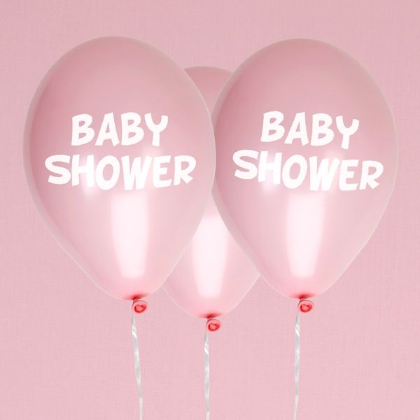 Baby Shower Latexballons, rosa, 8 Stück