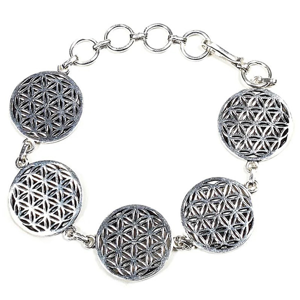 Armband "Blume des Lebens" in silber, 18cm