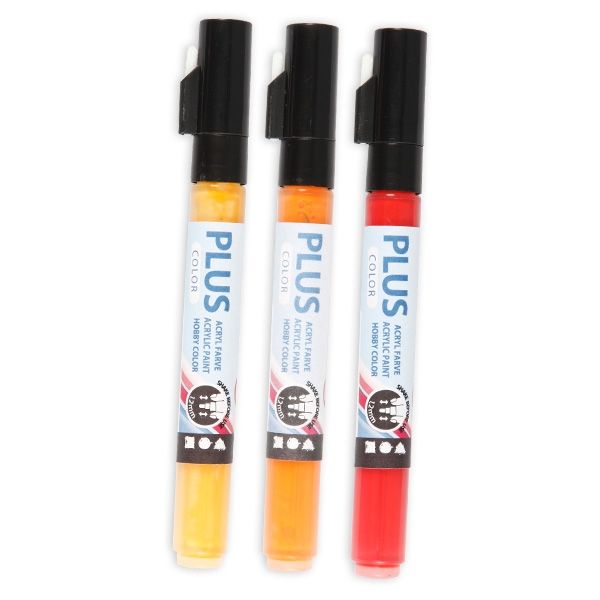 Plus Color Marker – 3 Stk., Purpurrot, Kürbis, Sonnengelb