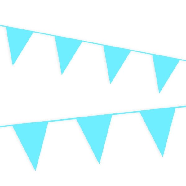 Wimpelkette in Babyblau für alle Partys von Groß & Klein, 10m, 1 Stück