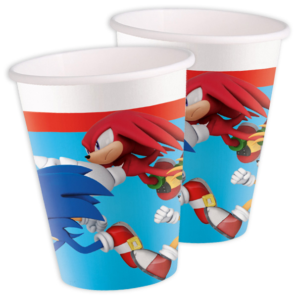Partybecher Sonic the Hedgehog im 8er Pack, 200ml, Sonic Tischdeko