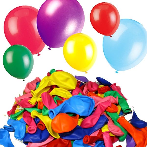 Bunte Luftballonmischung, versch. Farben und Größen im Set, 100 Stück