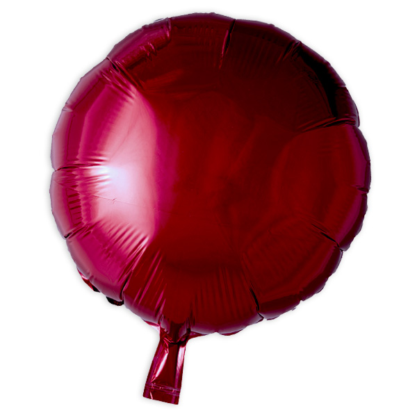 Folienballon, rund, in burgunder, 35cm, lose