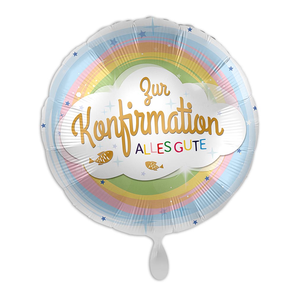 "Konfirmation", Motiv Regenbogen, Heliumballon rund Ø 34 cm