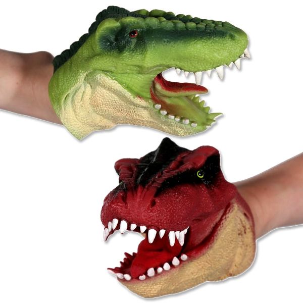 Handpuppe Dino, Gummi, 15cm, 1 Stück