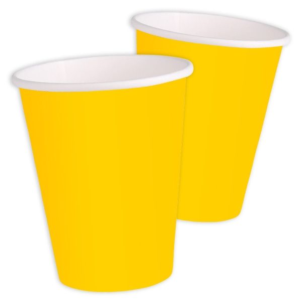 Becher gelb unifarben 8er,Pappe, 270ml Becher gelb unifarben 8er,Pappe, 270ml
