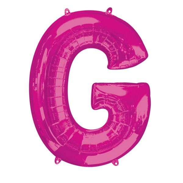 Folienballon Buchstabe "G" in Pink für persönliche Sprüche, 81×63cm