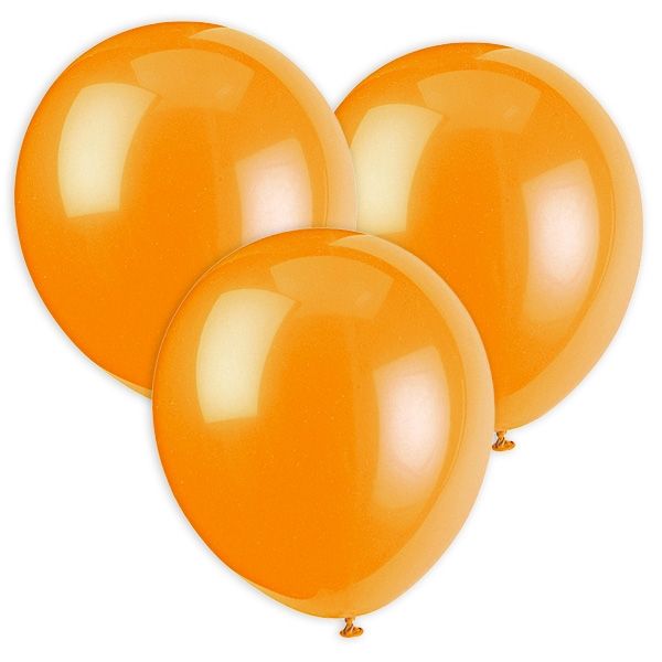 Orange Luftballons, 30cm, 10 Stück aus Latex, ideal für Heliumfüllung