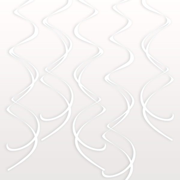 Deko-Spiralen in Weiß, spiralförmige Hängedeko, 8er Pack, Kunststofffolie