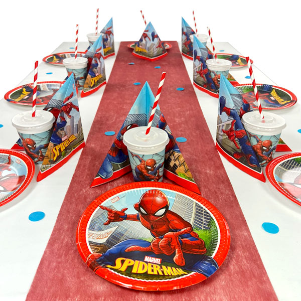Spiderman Tisch Deko Set bis 16 Gäste, 112-teilig