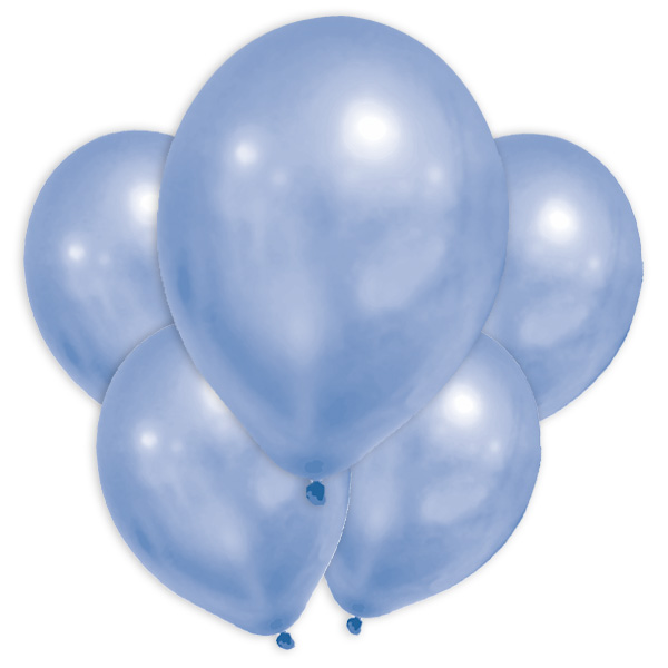 Blaue Metallic-Ballons, 8 Stk., 20cm