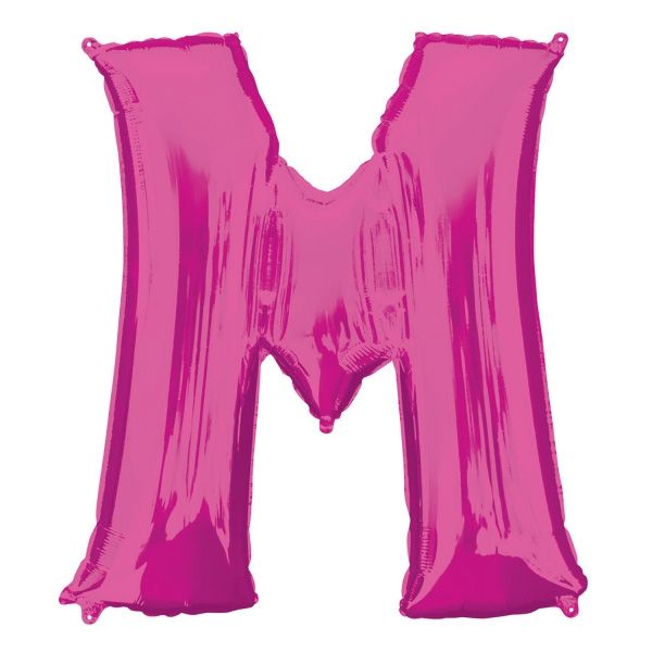 Folienballon Buchstabe "M" in Pink für Namen von Mädchen, 83 × 81 cm
