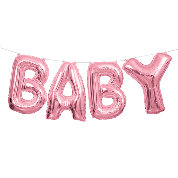 Folienballon-Set Baby, rosa, 1 St.