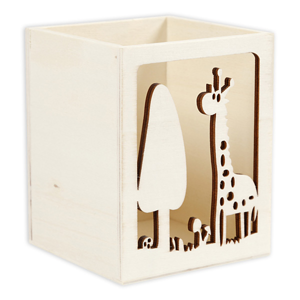 Holzlaterne "Giraffe", 1 Stück, 10cm x 8cm x 8cm