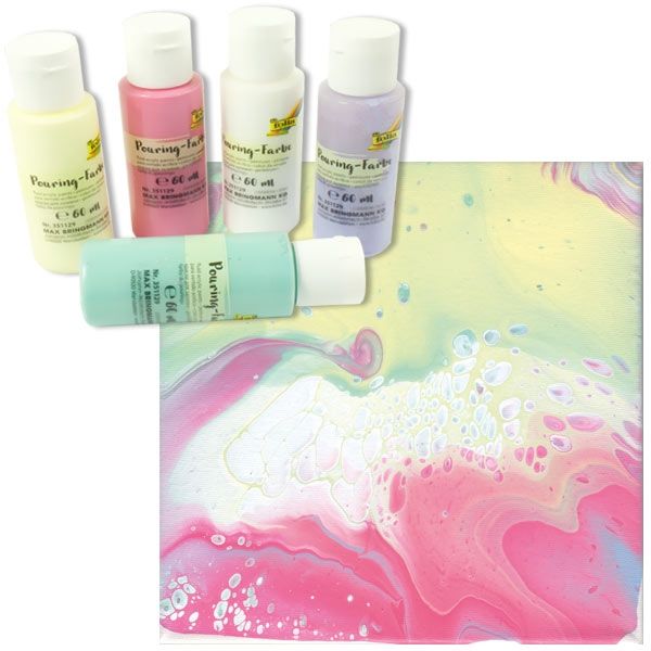 Kreativ-Set POURING Pastell, mit 5 Farben