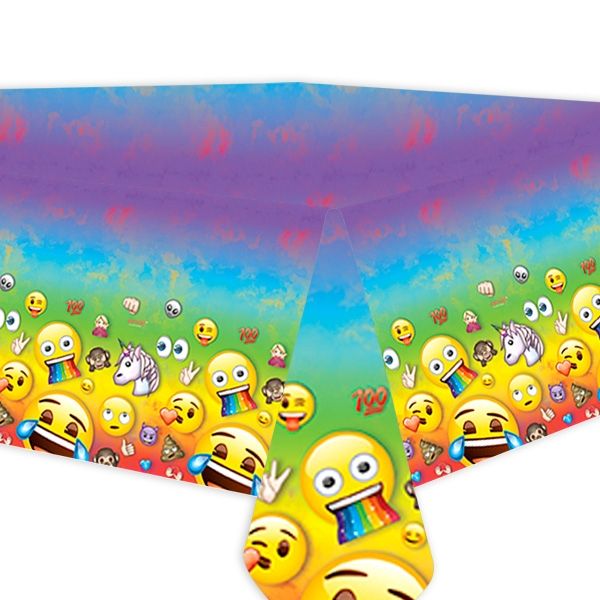 Emoji Rainbow Fun Partytischdecke, 1 Stk, Folie, 137x213cm
