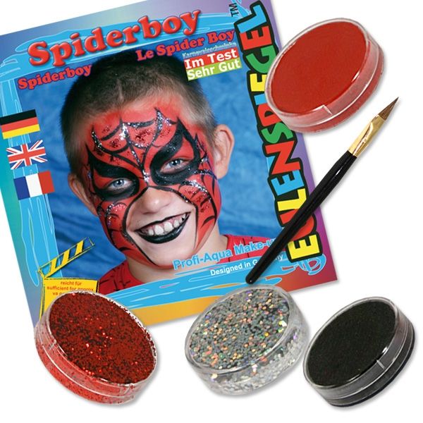 Schminkset Spiderboy,3Farb,1xGlit,1Pins.