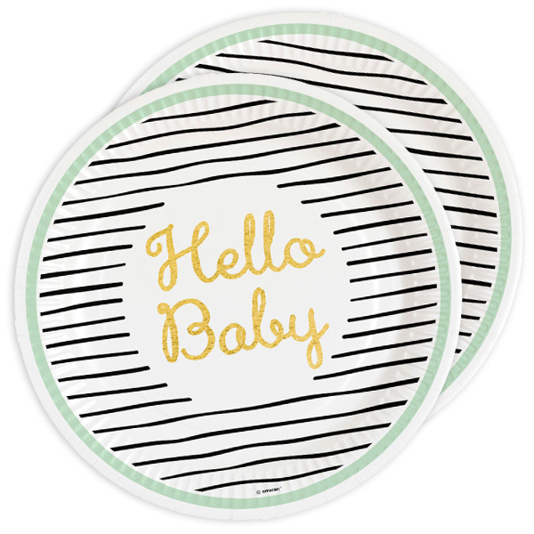 Hello Baby Mint-Gold Basic Tischdekoset, 32-tlg.
