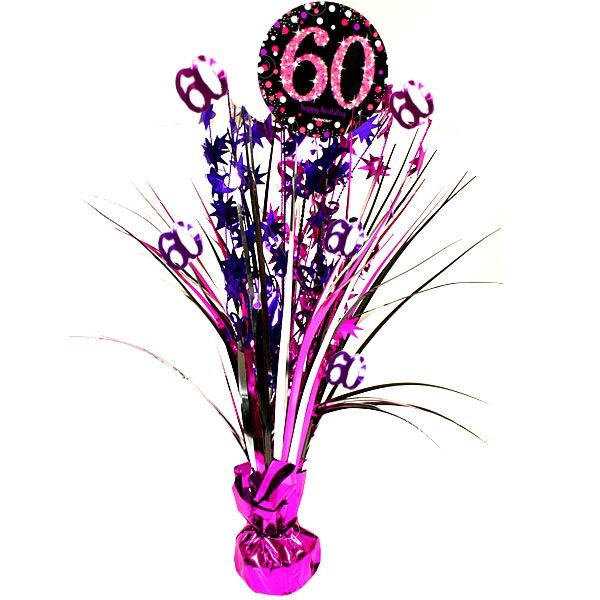 Sparkling Celebr. Tischkaskade 60. Geburtstag, pink, 46cm