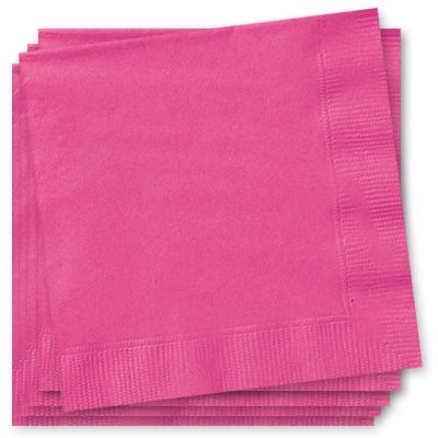 pinke Papierservietten 33x33cm, große Partyservietten in Pink, 2-lagig