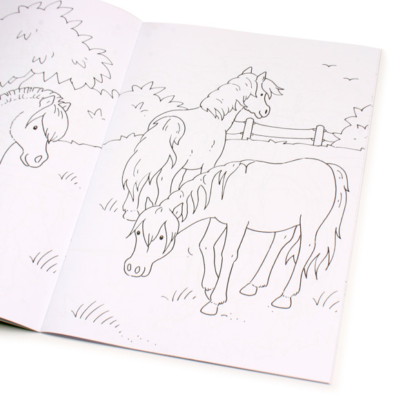 Malbuch Pferde und Ponys mit tollen Ausmalbildern, 32 Seiten