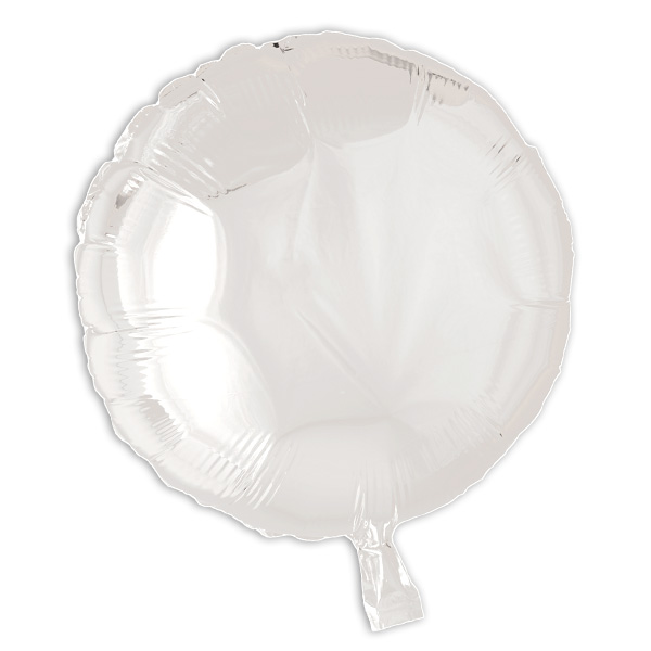 Runder Folienballon in weiß, heliumgeeignet, 35cm