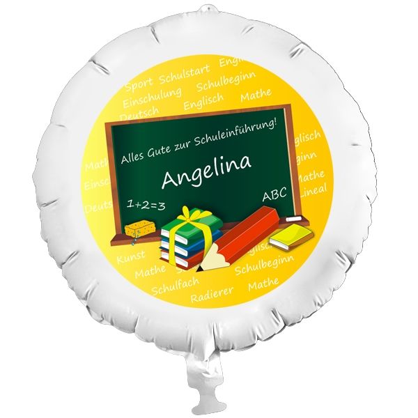 Folienballon Einschulung, Ballongeschenk für Schuleinführung +Vorname, Deko Idee
