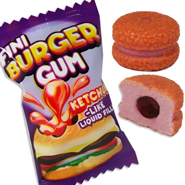 Boom Burger Bubble Gum, köstlicher Kaugummi mit flüssiger Füllung,1St.