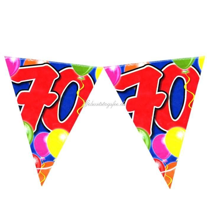 Wimpelkette zum 70. Geburtstag, 10m Partywimpel, Folie