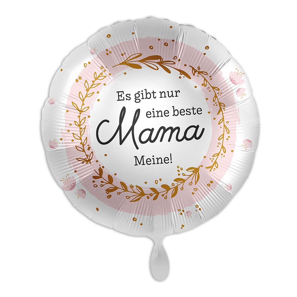 "Nur eine beste Mama", runder Heliumballon Ø 34 cm
