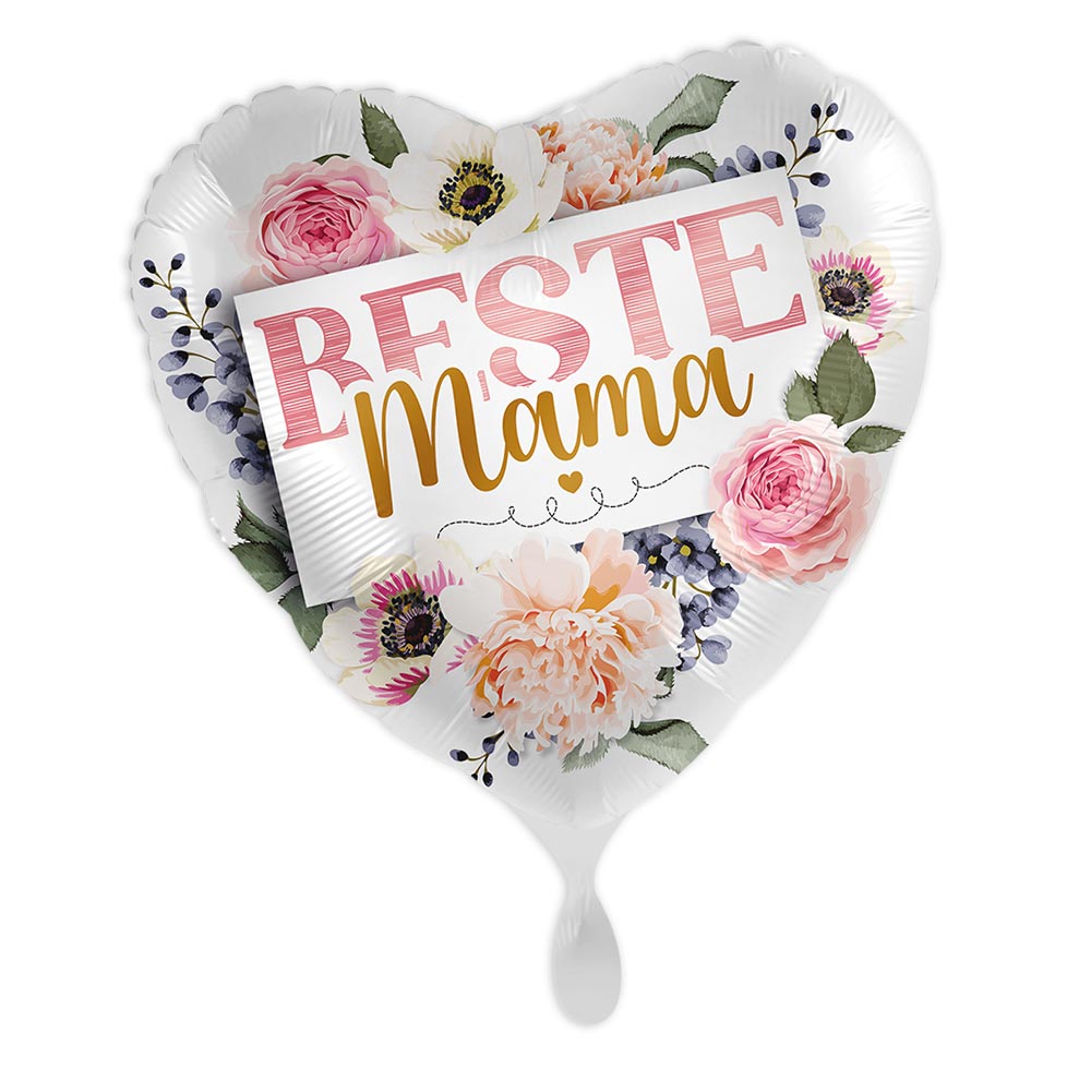 "Beste Mama", Herz mit Blumen Ø 38cm